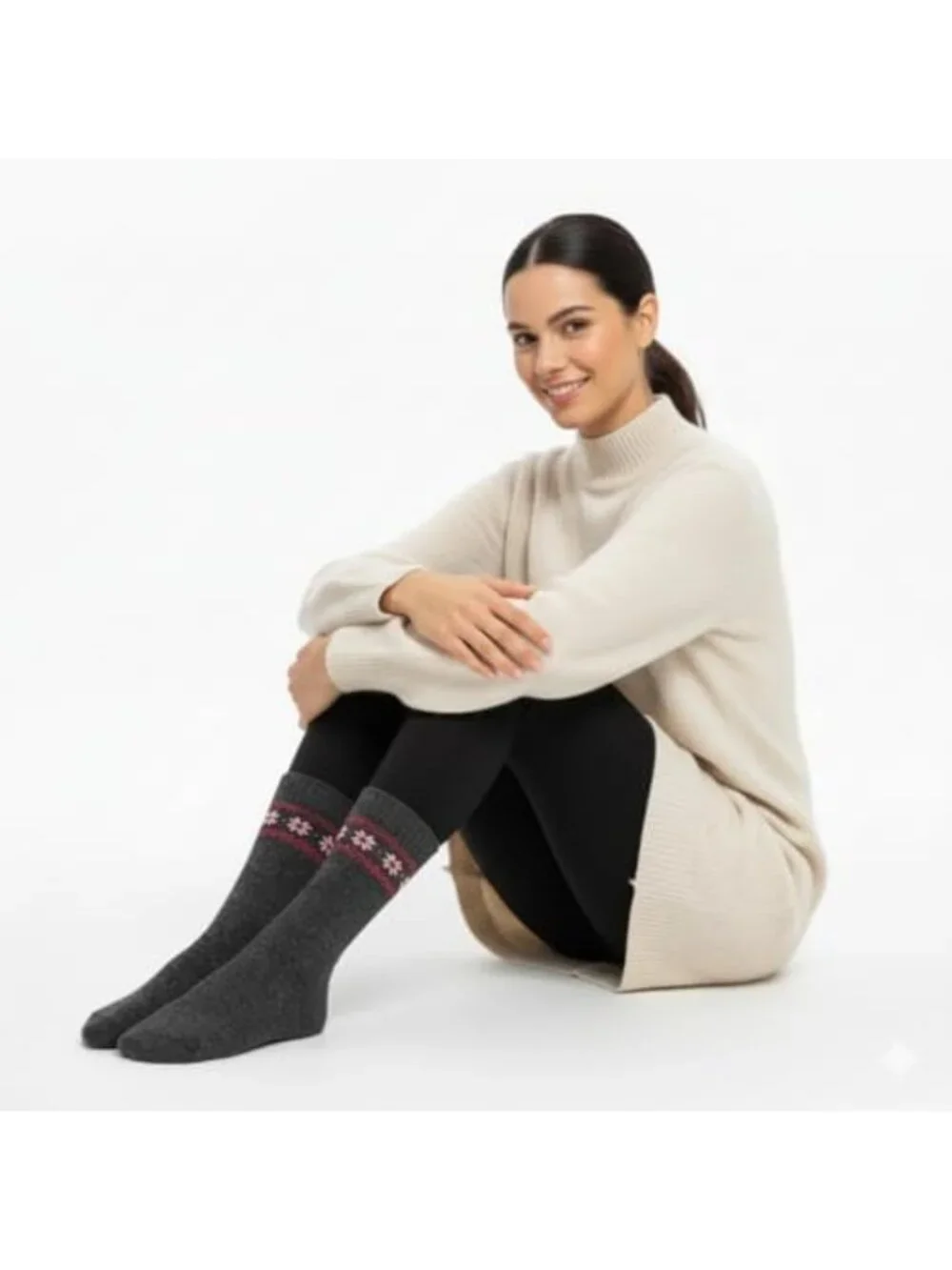 Cozy Merino Wool Winter Socks for Women - Thick, Warm, 4 Pairs for Cold Weather